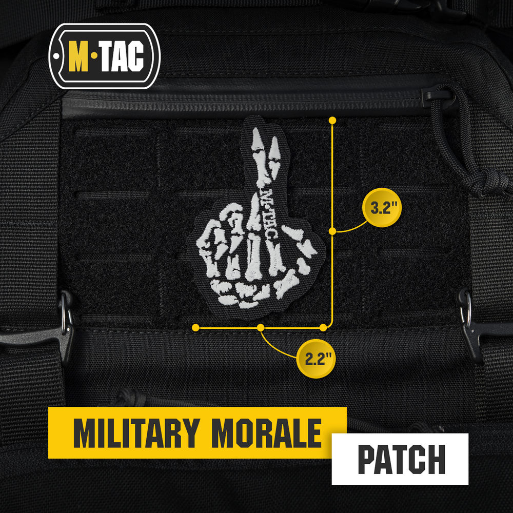 M-Tac GITD Patch Crossed Fingers Black