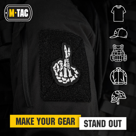 M-Tac GITD Patch Crossed Fingers Black