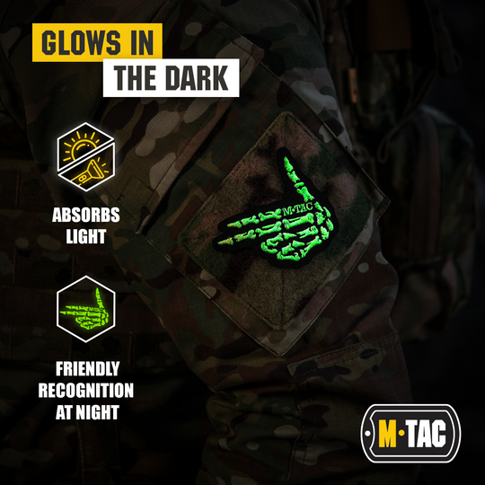 M-Tac GITD Patch Skeleton Shooter Black