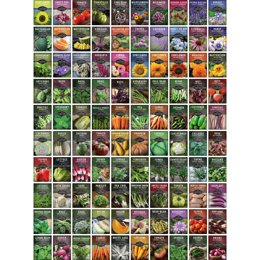 Survival Garden Seeds: Farmers Survival Seed Vault - 100 Varieties