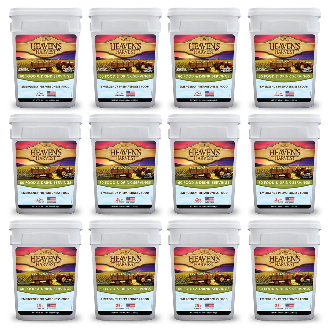 Heaven's Harvest: Starter Food & Drink Buckets - Emergency Survival Food Kit