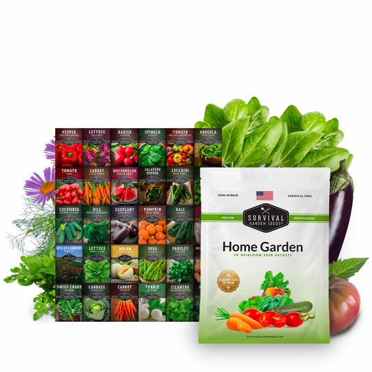 Survival Garden Seeds: Home Garden Seed Collection - 30 Pack of Vegetables & Herb Seeds