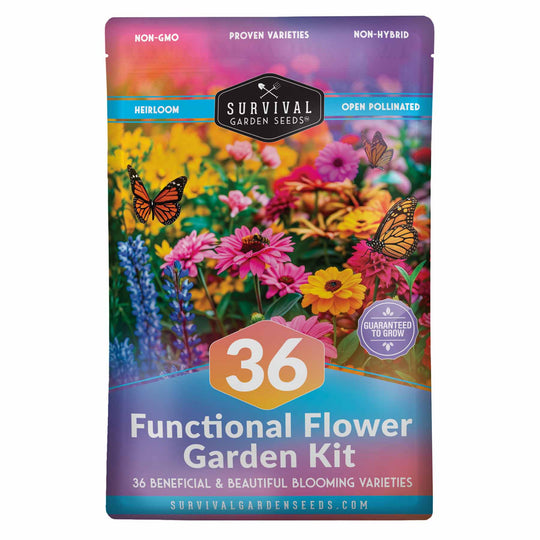Survival Garden Seeds: Functional Flower Garden Kit - 36 Helpful Flowers