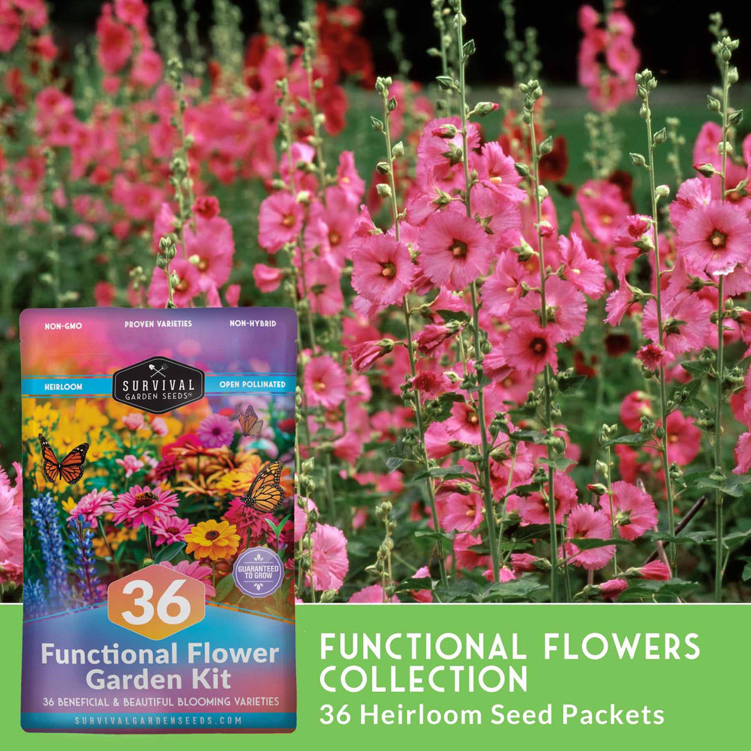 Survival Garden Seeds: Functional Flower Garden Kit - 36 Helpful Flowers