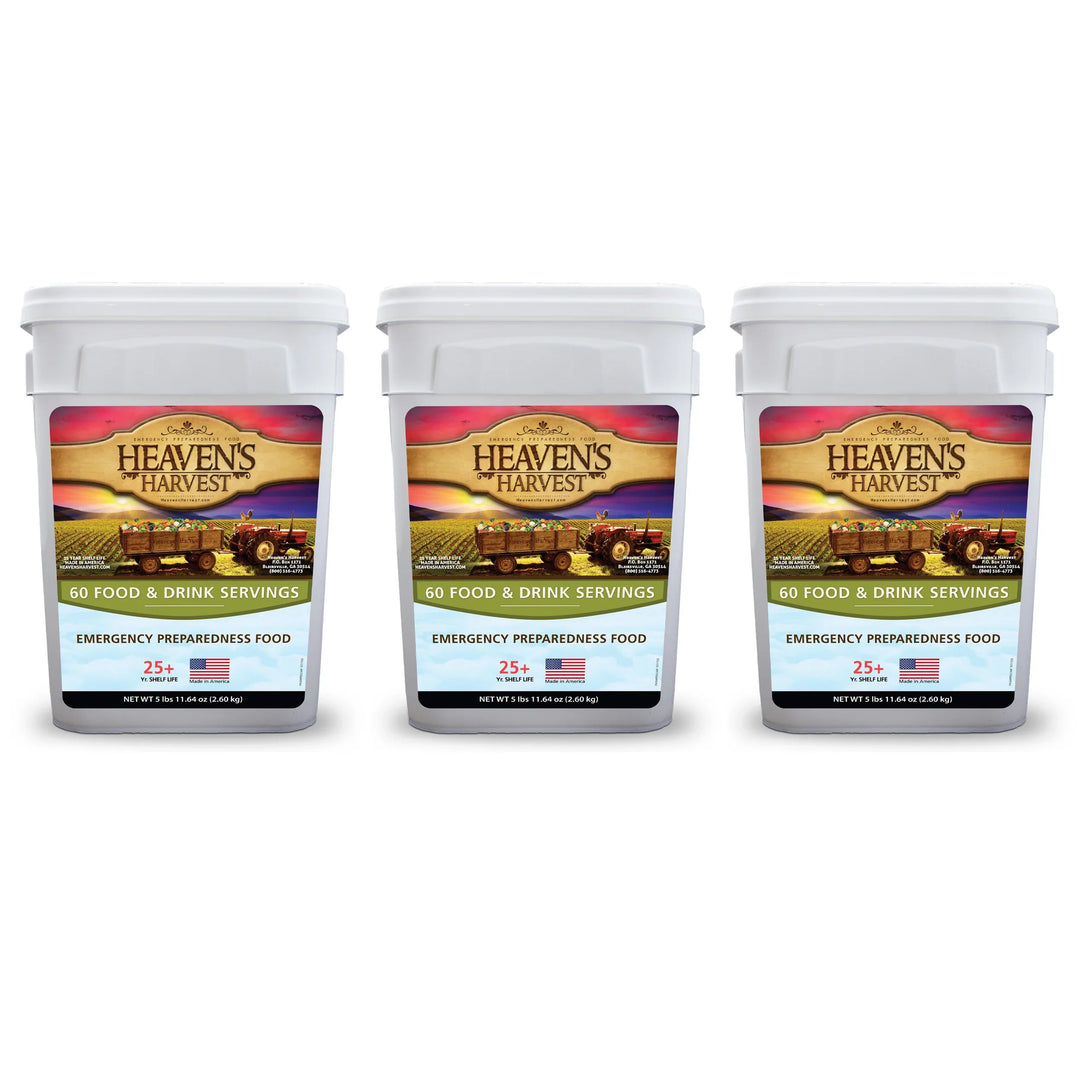 Heaven's Harvest: Starter Food & Drink Buckets - Emergency Survival Food Kit