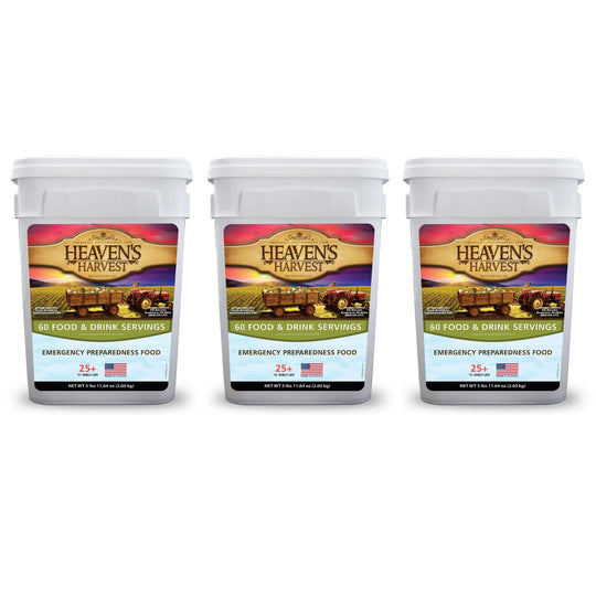 Heaven's Harvest: Starter Food & Drink Buckets - Emergency Survival Food Kit