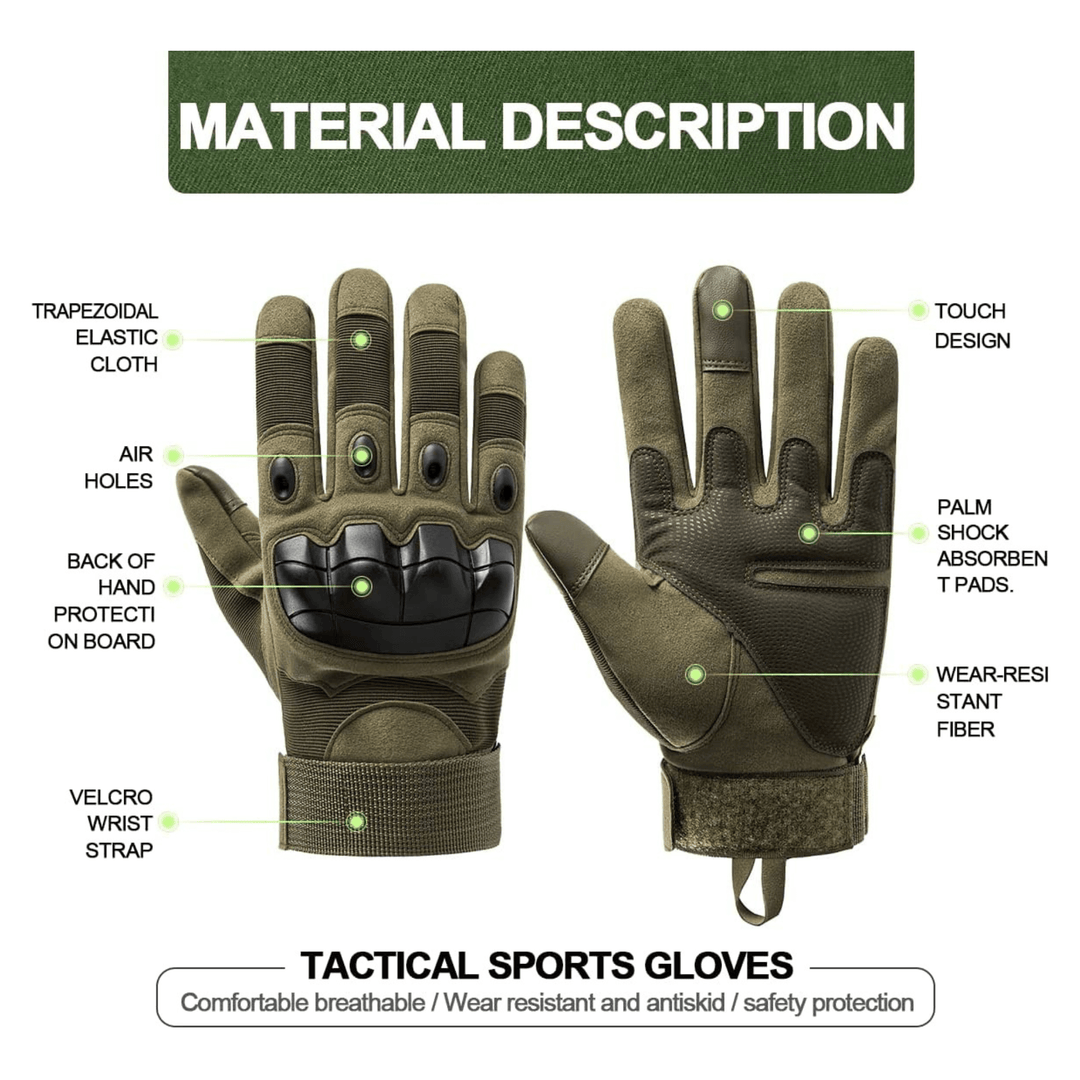 Jupiter Gear: Tactical Military Airsoft Gloves for Outdoor Sports, Paintball, and Motorcycling with Touchscreen Fingertip Capability