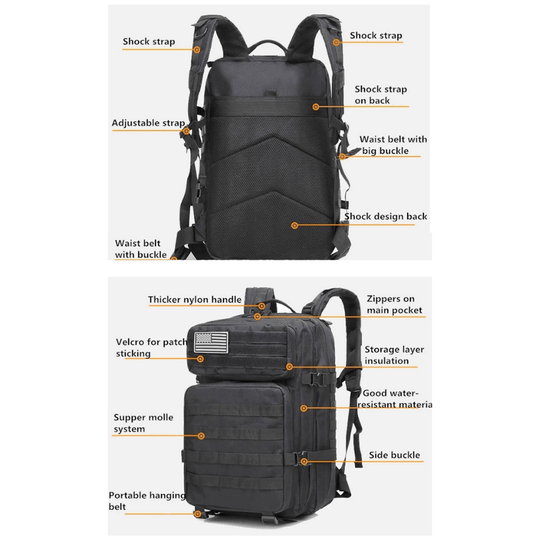 Jupiter Gear: Tactical 45L Molle Rucksack Backpack