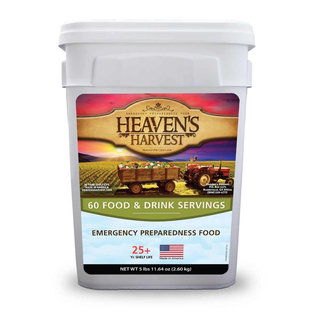 Heaven's Harvest: Starter Food & Drink Buckets - Emergency Survival Food Kit