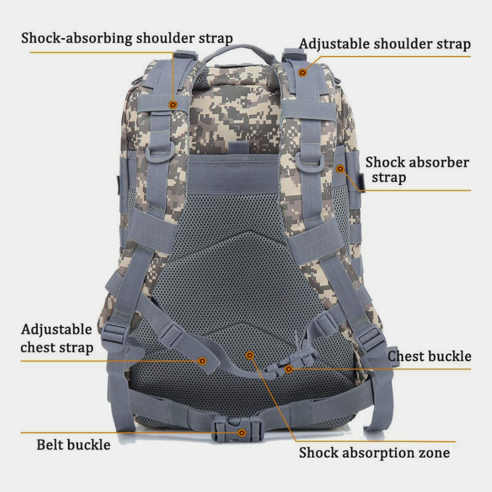 Jupiter Gear: Military 3P Tactical 45L Backpack Army 3 Day Assault Pack Molle Bag Rucksack Range Bag