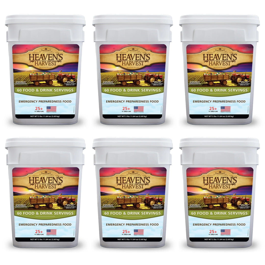 Heaven's Harvest: Starter Food & Drink Buckets - Emergency Survival Food Kit