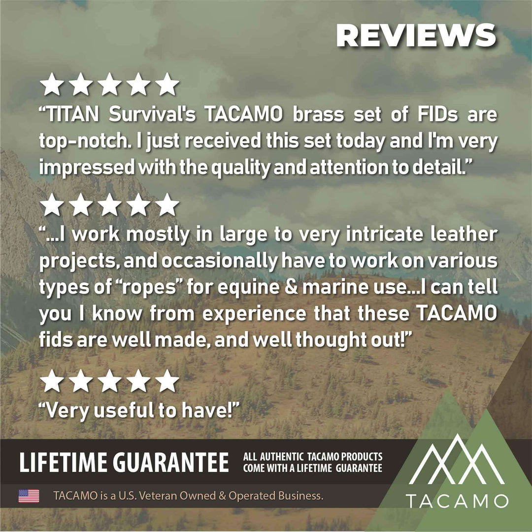 TITAN Survival: 7-Piece Professional Brass Paracord FIDS Set