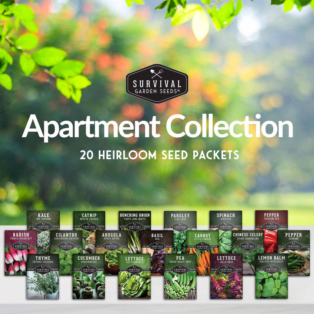 Survival Garden Seeds: Apartment Kit Seed Vault - 20 Container Friendly Varieties