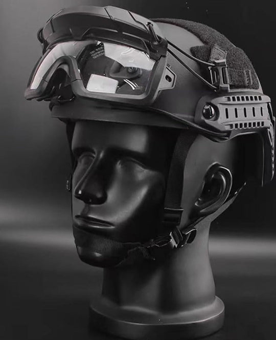 Tactical Helmet Goggles with Arc Rail Attachments