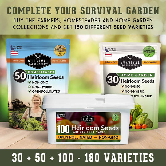 Survival Garden Seeds: Farmers Survival Seed Vault - 100 Varieties
