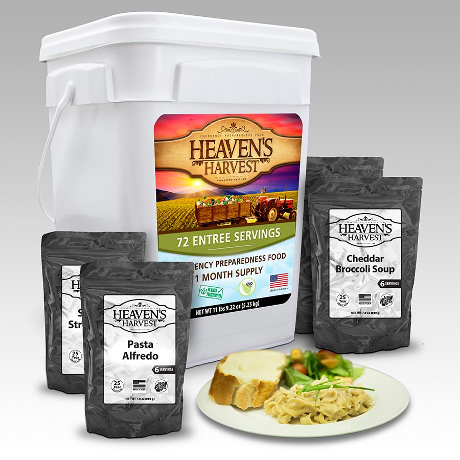 Heaven's Harvest: Combo Kit - Breakfast, Entrée + Protein | Emergency Survival Food Kit