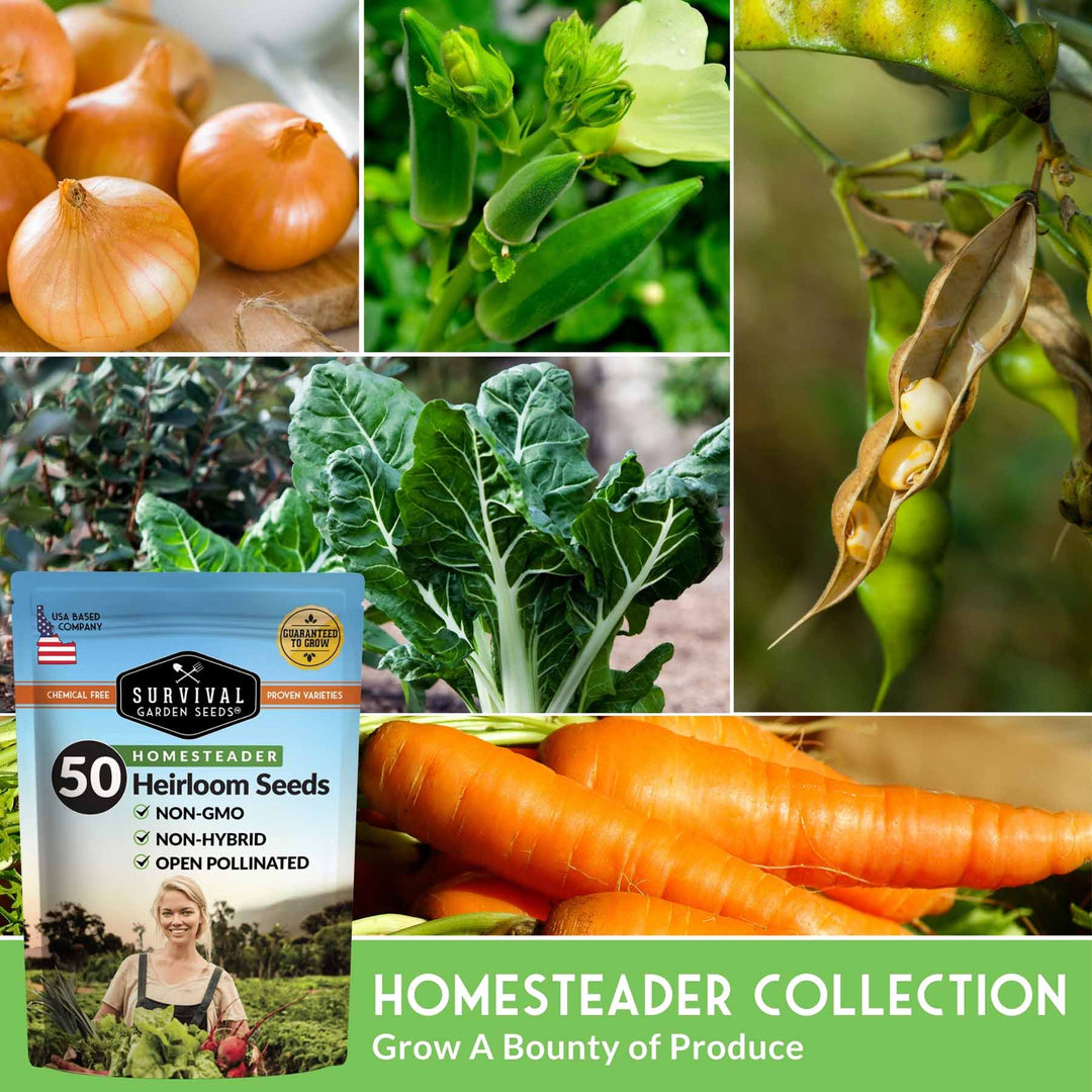Survival Garden Seeds: Homesteader Collection - 50 Varieties of Vegetables & Herbs