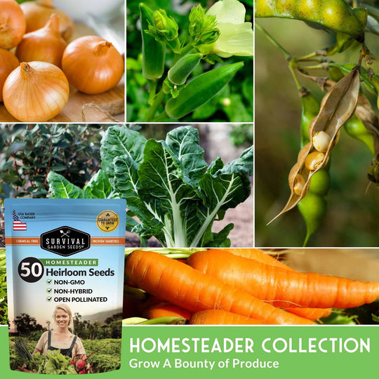 Survival Garden Seeds: Homesteader Collection - 50 Varieties of Vegetables & Herbs