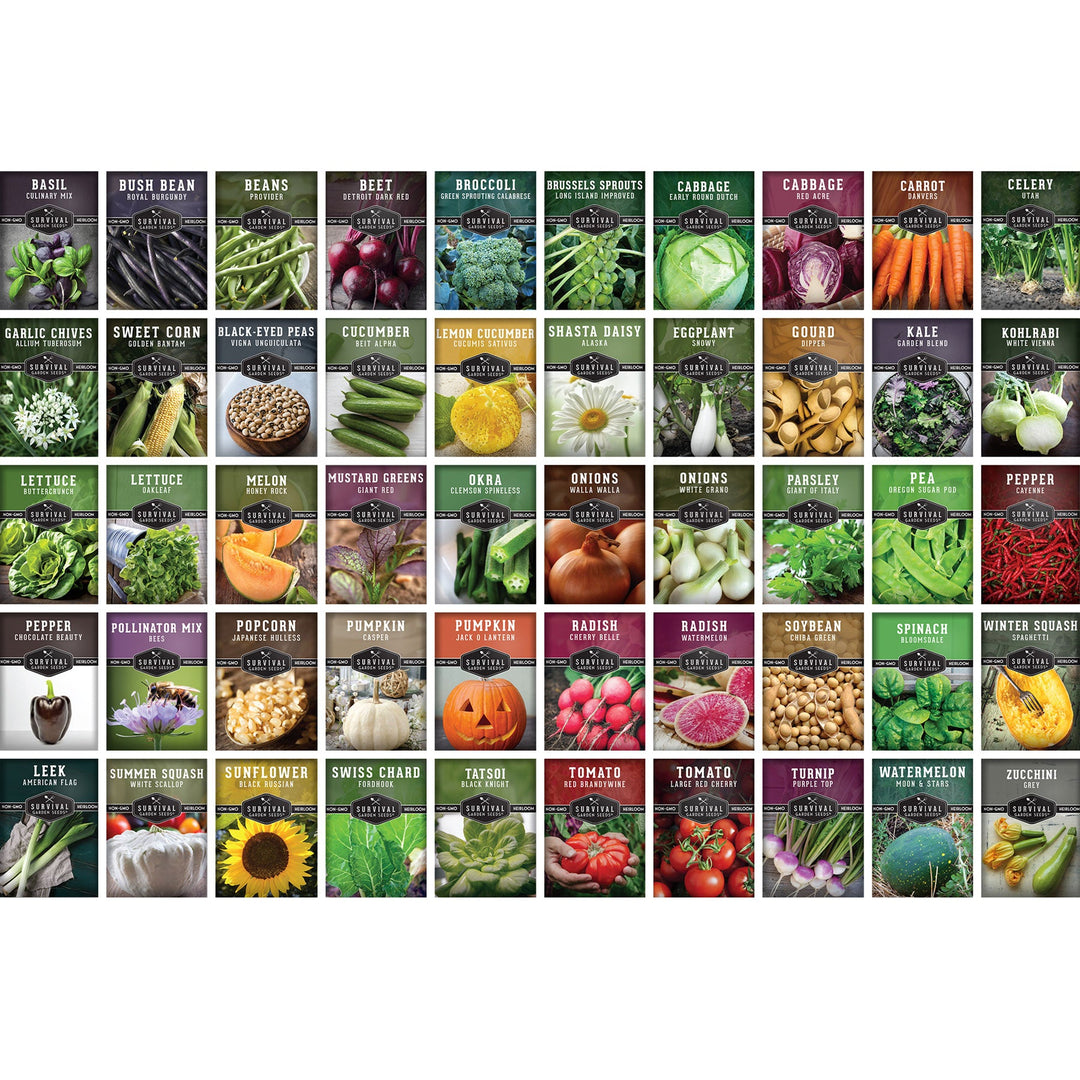 Survival Garden Seeds: Homesteader Collection - 50 Varieties of Vegetables & Herbs