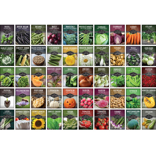 Survival Garden Seeds: Homesteader Collection - 50 Varieties of Vegetables & Herbs