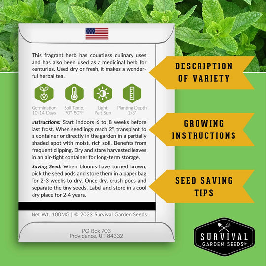 Survival Garden Seeds: Medicinal Herb Collection - 18 Medicinal Herbs