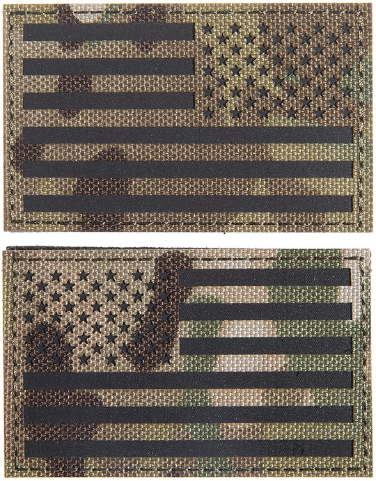 Reflective 3D US Flag Patch with Hook and Loop