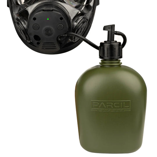 Parcil Safety NB-100E Tactical Gas Mask with Electronic Voice Amplifier and Radio Transmitter/Receiver