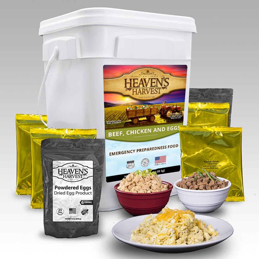 Heaven's Harvest: Combo Kit - Breakfast, Entrée + Protein | Emergency Survival Food Kit