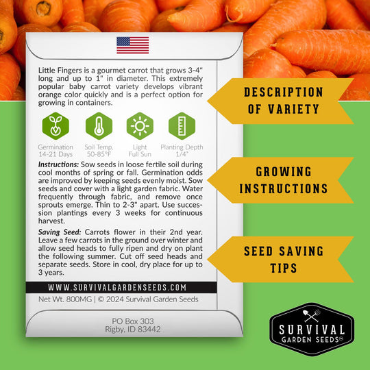 Survival Garden Seeds: Home Garden Seed Collection - 30 Pack of Vegetables & Herb Seeds