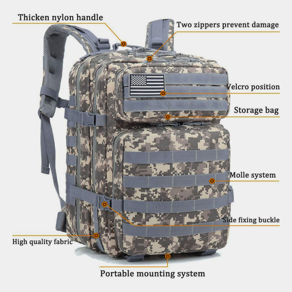 Jupiter Gear: Military 3P Tactical 45L Backpack Army 3 Day Assault Pack Molle Bag Rucksack Range Bag