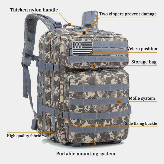 Jupiter Gear: Military 3P Tactical 45L Backpack Army 3 Day Assault Pack Molle Bag Rucksack Range Bag