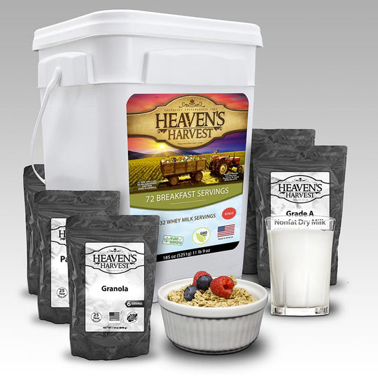 Heaven's Harvest: Combo Kit - Breakfast, Entrée + Protein | Emergency Survival Food Kit