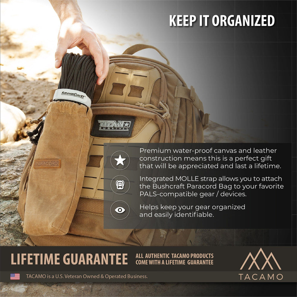 TITAN Survival: Canvas Bushcraft Bag for Paracord