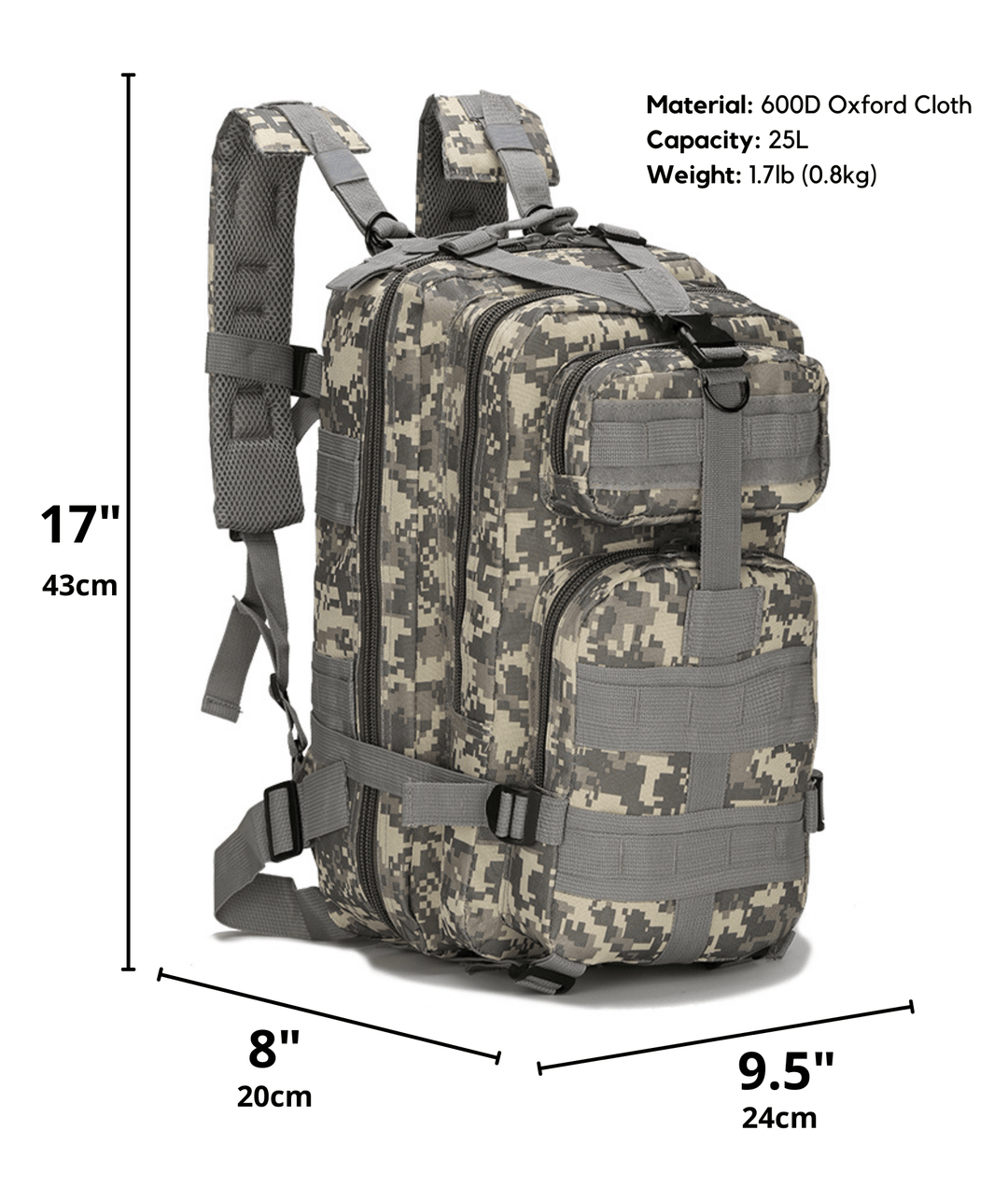 Jupiter Gear: Tactical 25L Molle Backpack