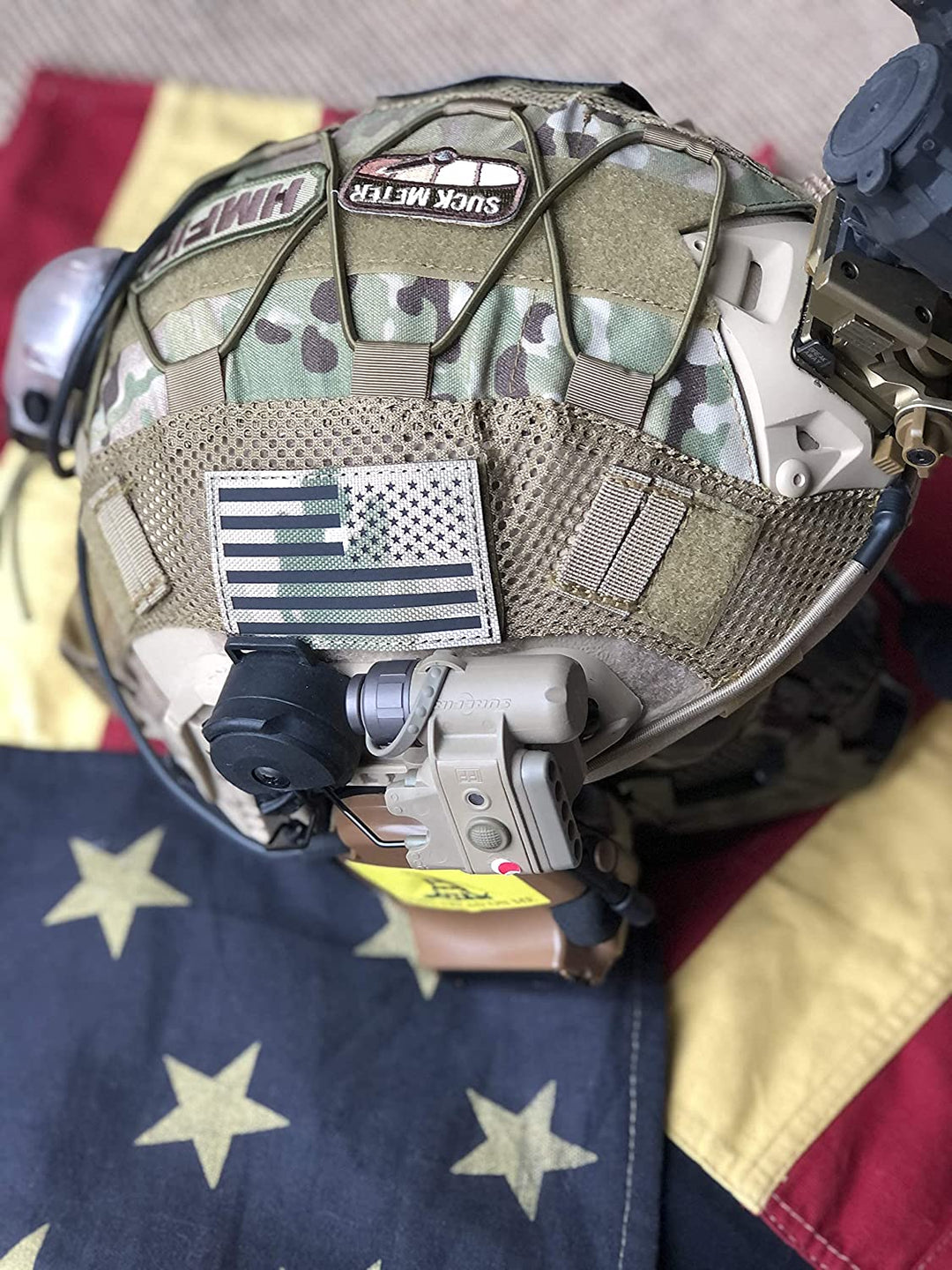 Reflective 3D US Flag Patch with Hook and Loop