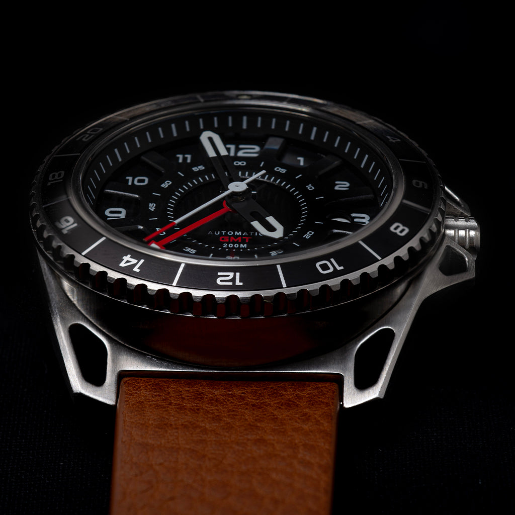 Dango: GMT-01 - AUTOMATIC GMT WATCH WITH ITALIAN LEATHER STRAP