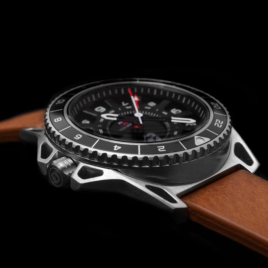 Dango: GMT-01 - AUTOMATIC GMT WATCH WITH ITALIAN LEATHER STRAP