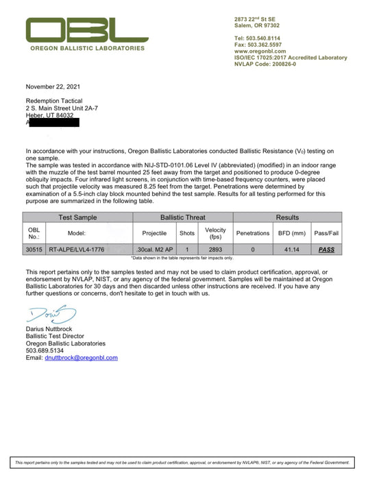 Ballistic Plates Level IV