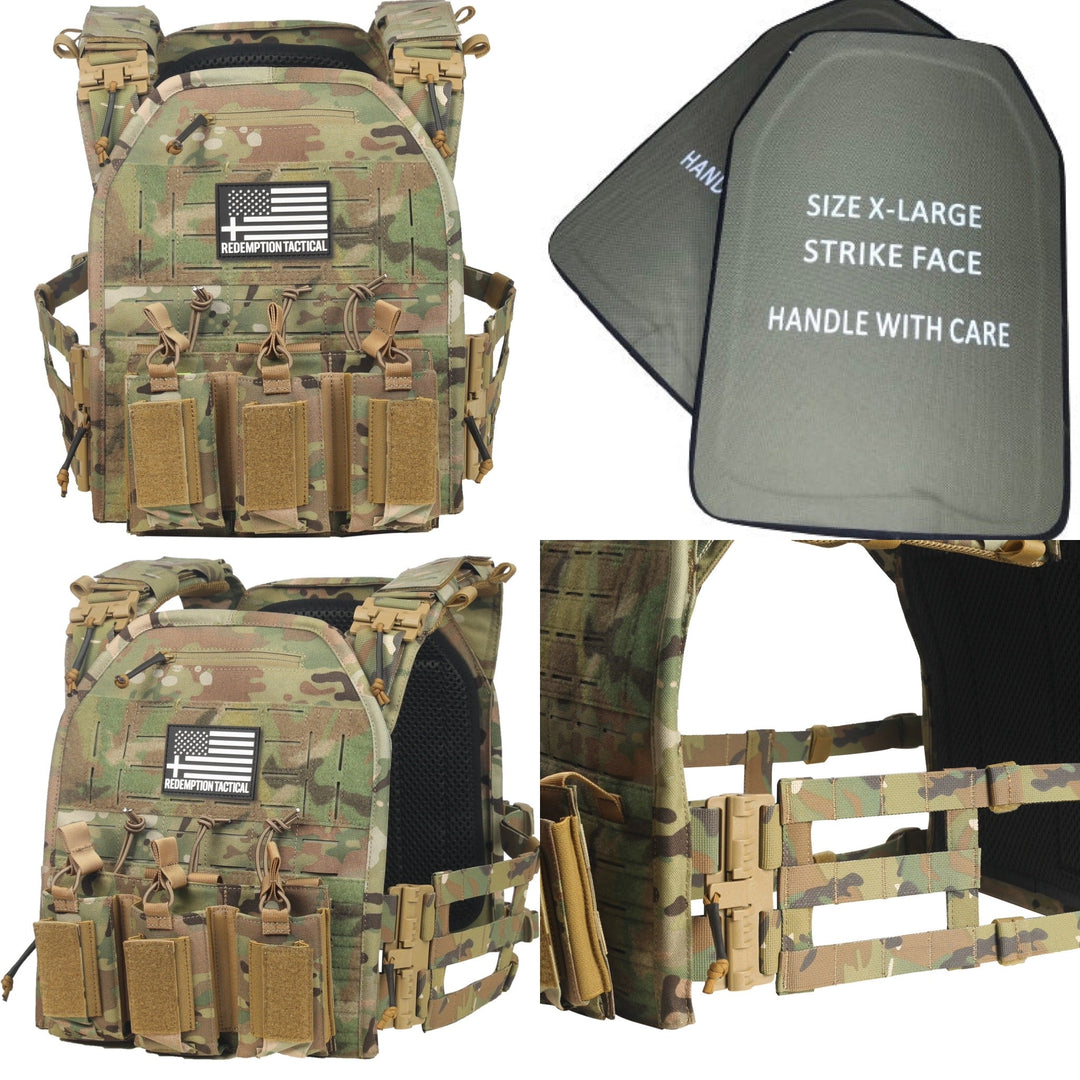 Crusader 2.0 XL Armor Kit: Plate Carrier + Lightweight Level IV Plates + Plate Carrier Bag + Medic Pouch - FULL KIT