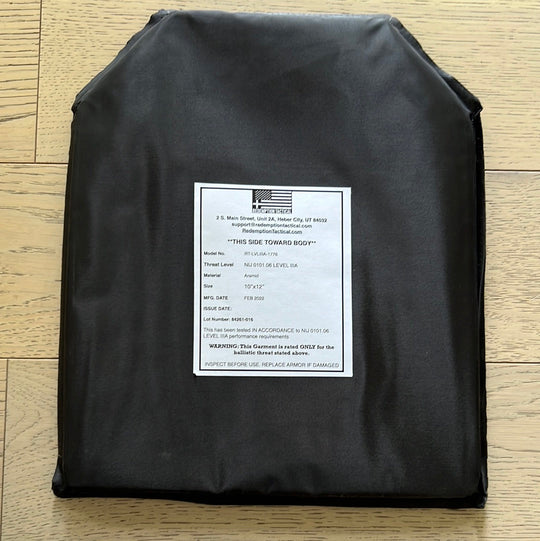 Redemption Tactical NIJ Level IIIA Soft Armor Plate for Vest or Backpack
