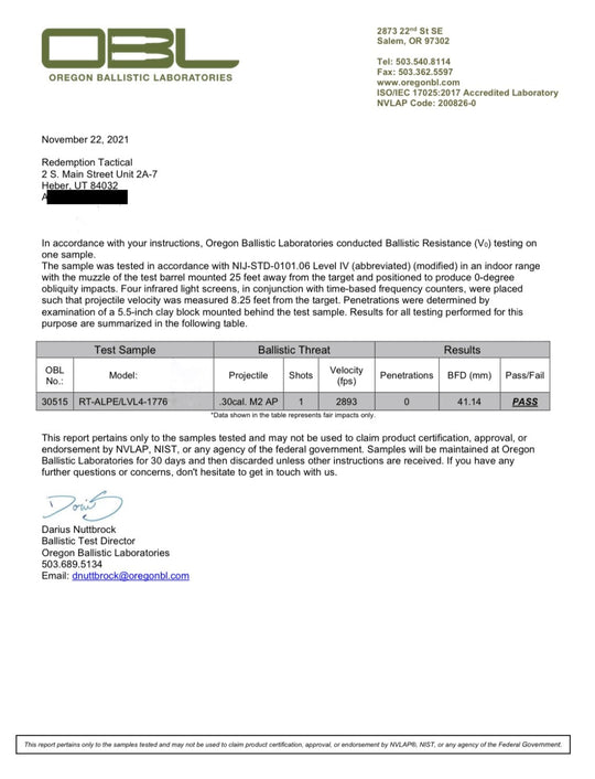 Redemption Tactical Crusader 2.0® - St. Michael Armor Kit - Carrier + Medical Kit + + Level IV Plates + Level III Side Plates