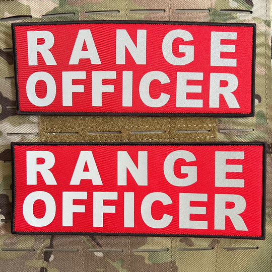 Pair of RANGE OFFICER Patches - Pair of Reflective w/ Hook and Loop