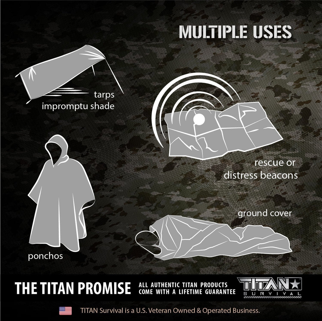 TITAN Survival: Emergency Survival Blankets, 5-Pack