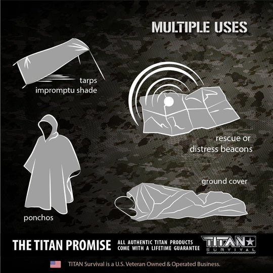 TITAN Survival: Emergency Survival Blankets, 5-Pack