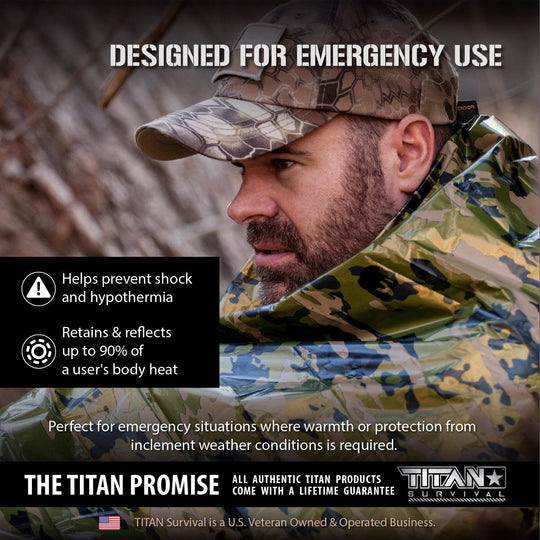 TITAN Survival: Emergency Survival Blankets, 5-Pack