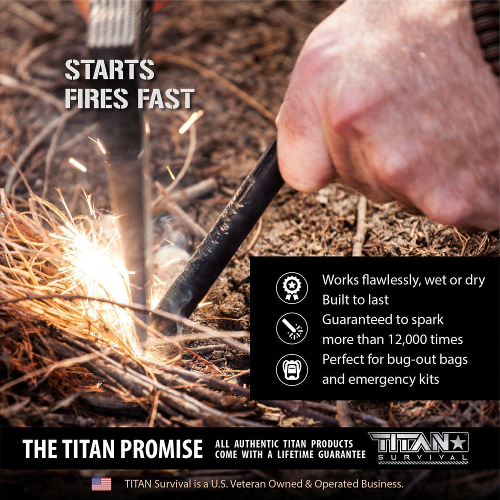 TITAN Survival: Premium Large Ferro Rods, 3-Pack