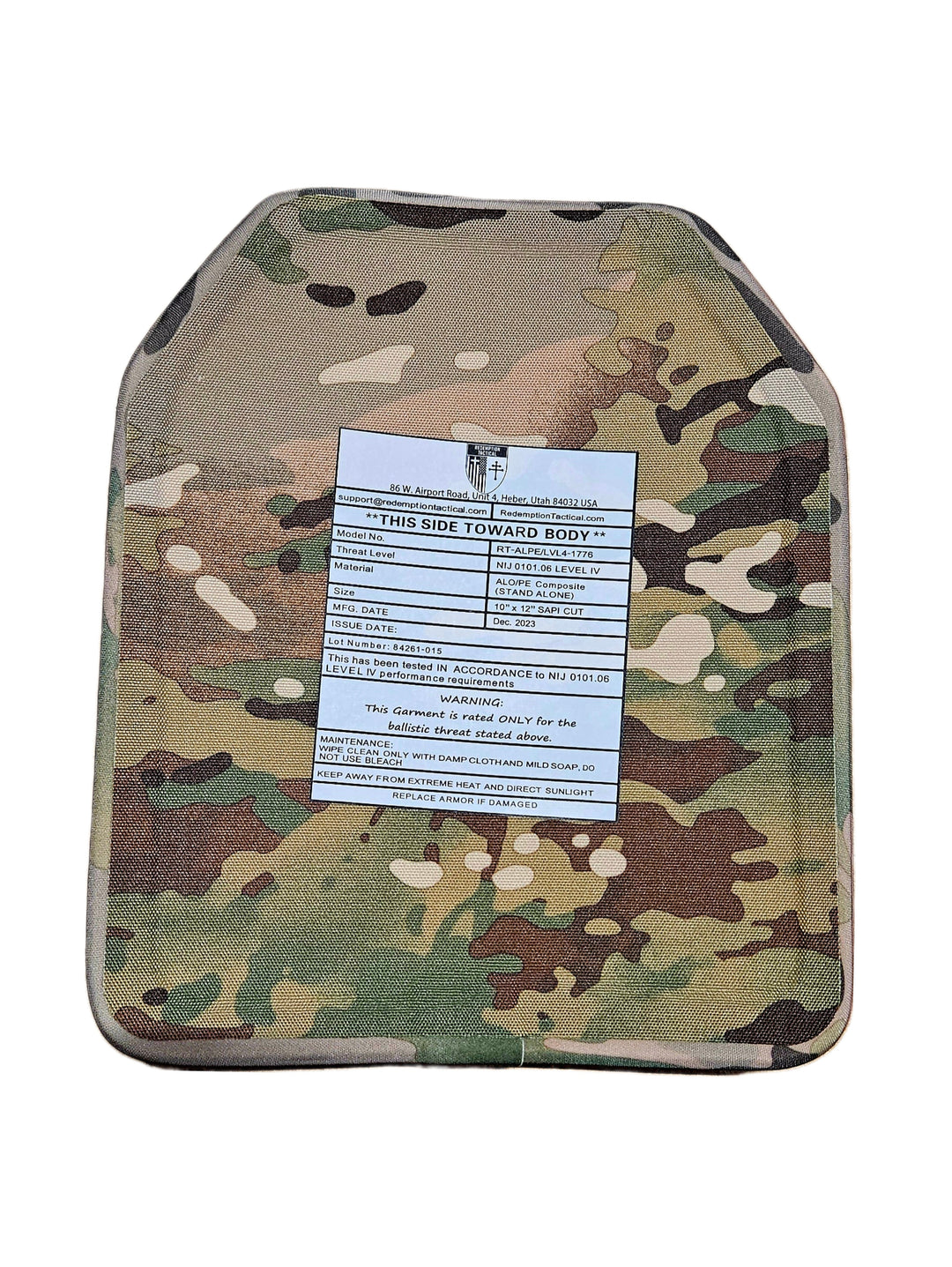 Plates Level IV (Front/Back/Sides)