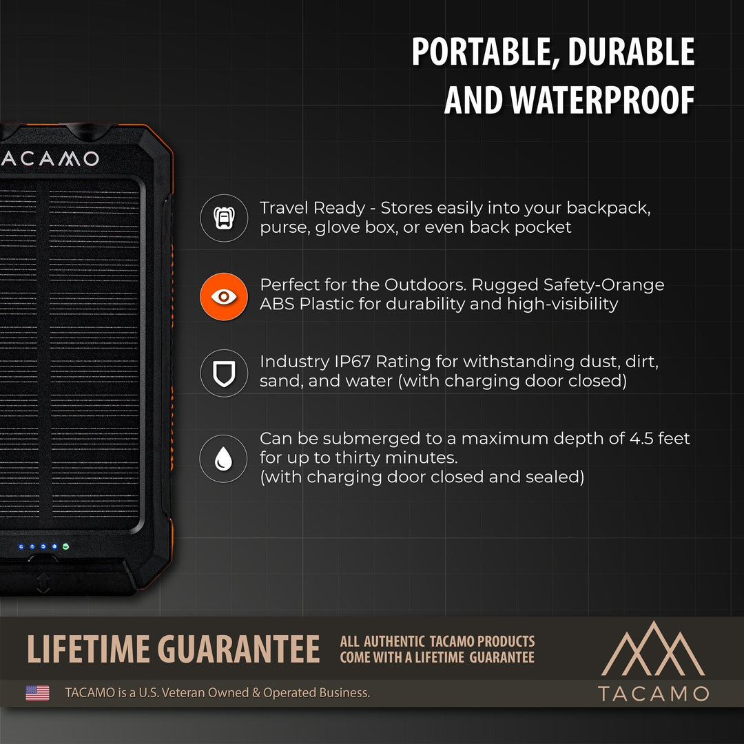 TITAN Survival: TACAMO Solar Power Bank, USB Rechargeable