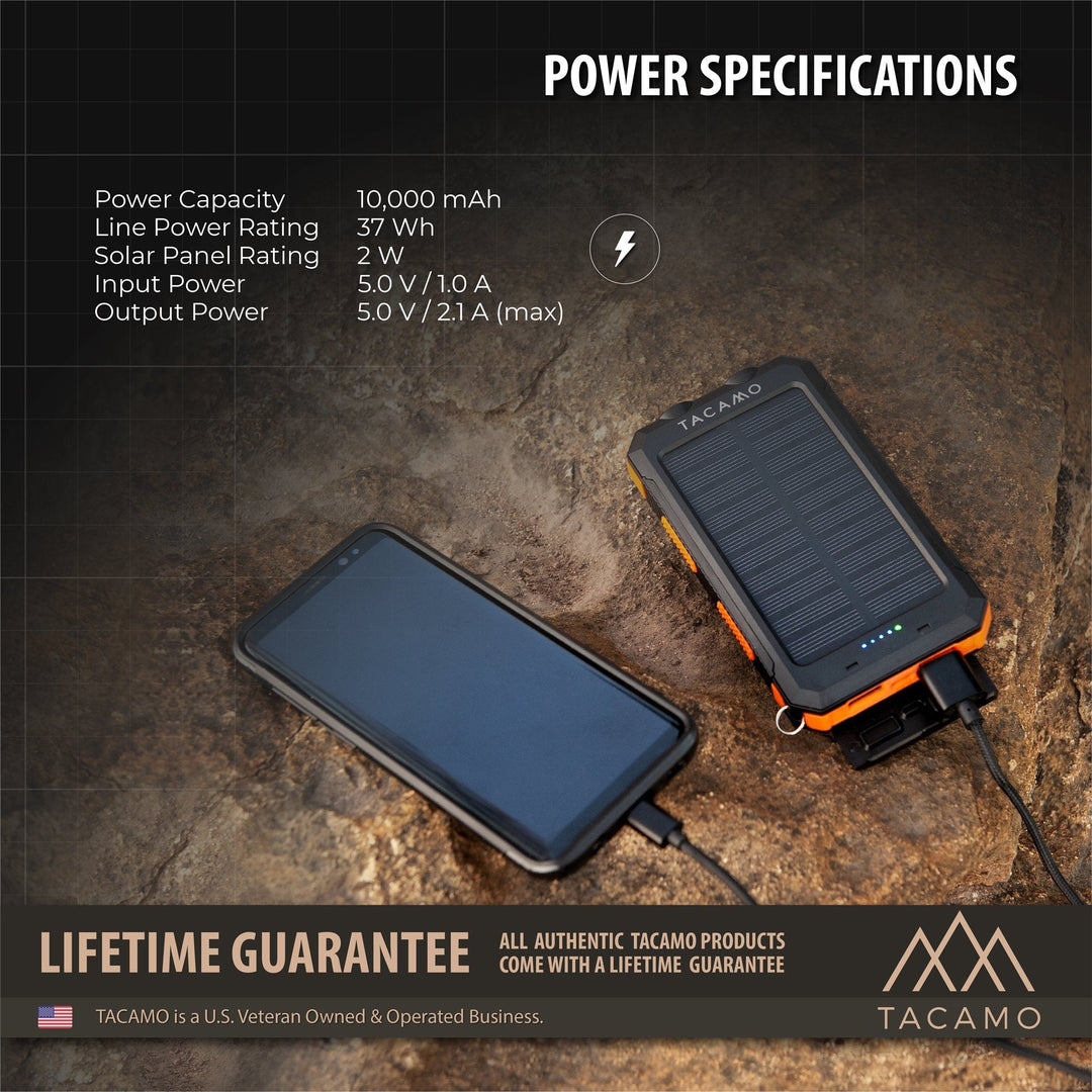 TITAN Survival: TACAMO Solar Power Bank, USB Rechargeable