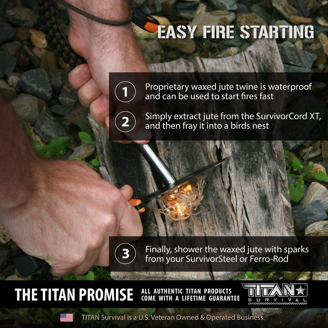 TITAN Survival: SurvivorCord XT Paracord (USA) | 100 FOOT